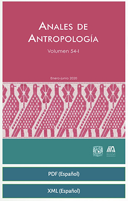 cover - colorful embroidered  cloth, Anales de Anthropologia
