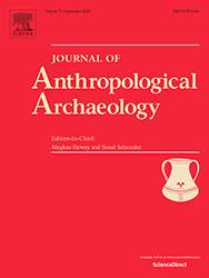 cover - orange background with drawing of grecian vase, Journal of Anthropological Archaeology